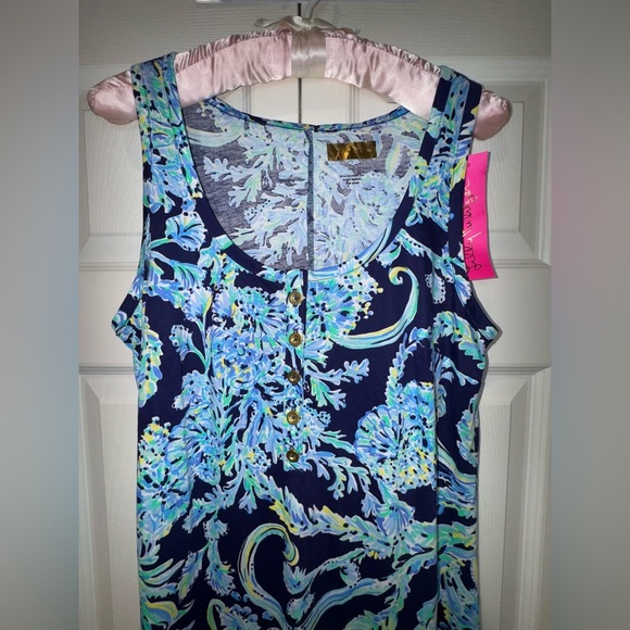 Lilly Pulitzer Merril Maxi Dress small in High Tide Navy Scuba Doo. NWT - Picture 3 of 15